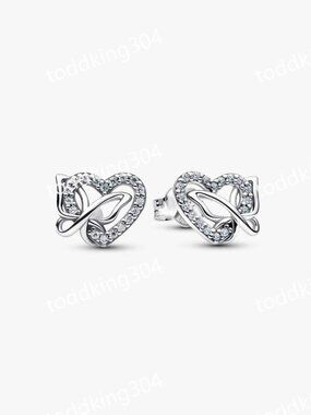 Entwined Heart & Butterfly Stud Earrings